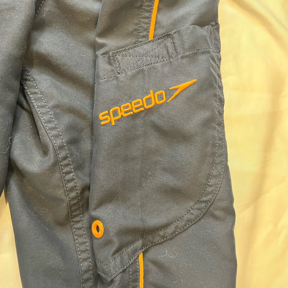 Speedo youth boys swim trunk orange and blue size medium